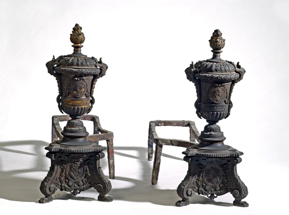 alare, coppia - bottega toscana (prima metà sec. XIX)