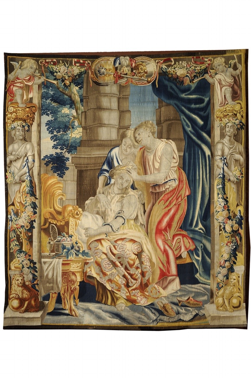 morte di Cleopatra (arazzo) - manifattura di Bruxelles (seconda metà sec. XVII)