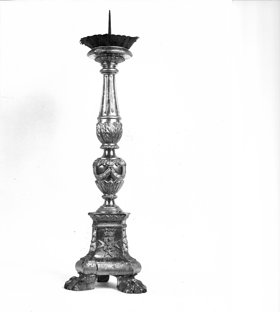 candeliere da chiesa, serie - bottega toscana (inizio sec. XIX)