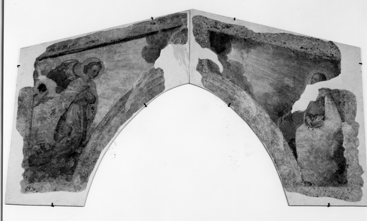 Annunciazione (dipinto murale) di Della Porta Bartolomeo detto Fra' Bartolomeo (maniera) (prima metà sec. XVI)