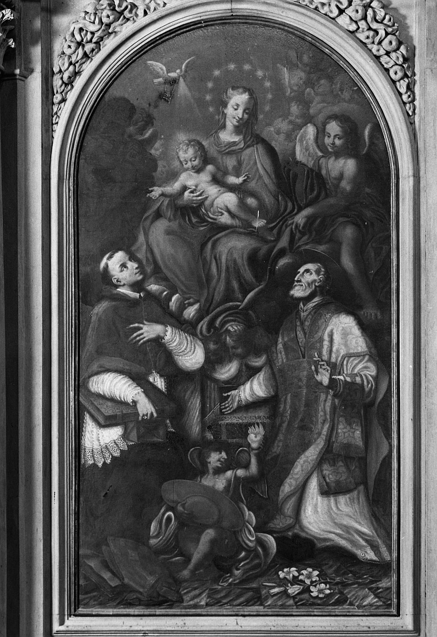 Madonna con Bambino e Santi (dipinto) di Marchesini Pietro detto Ortolanino (sec. XVIII)