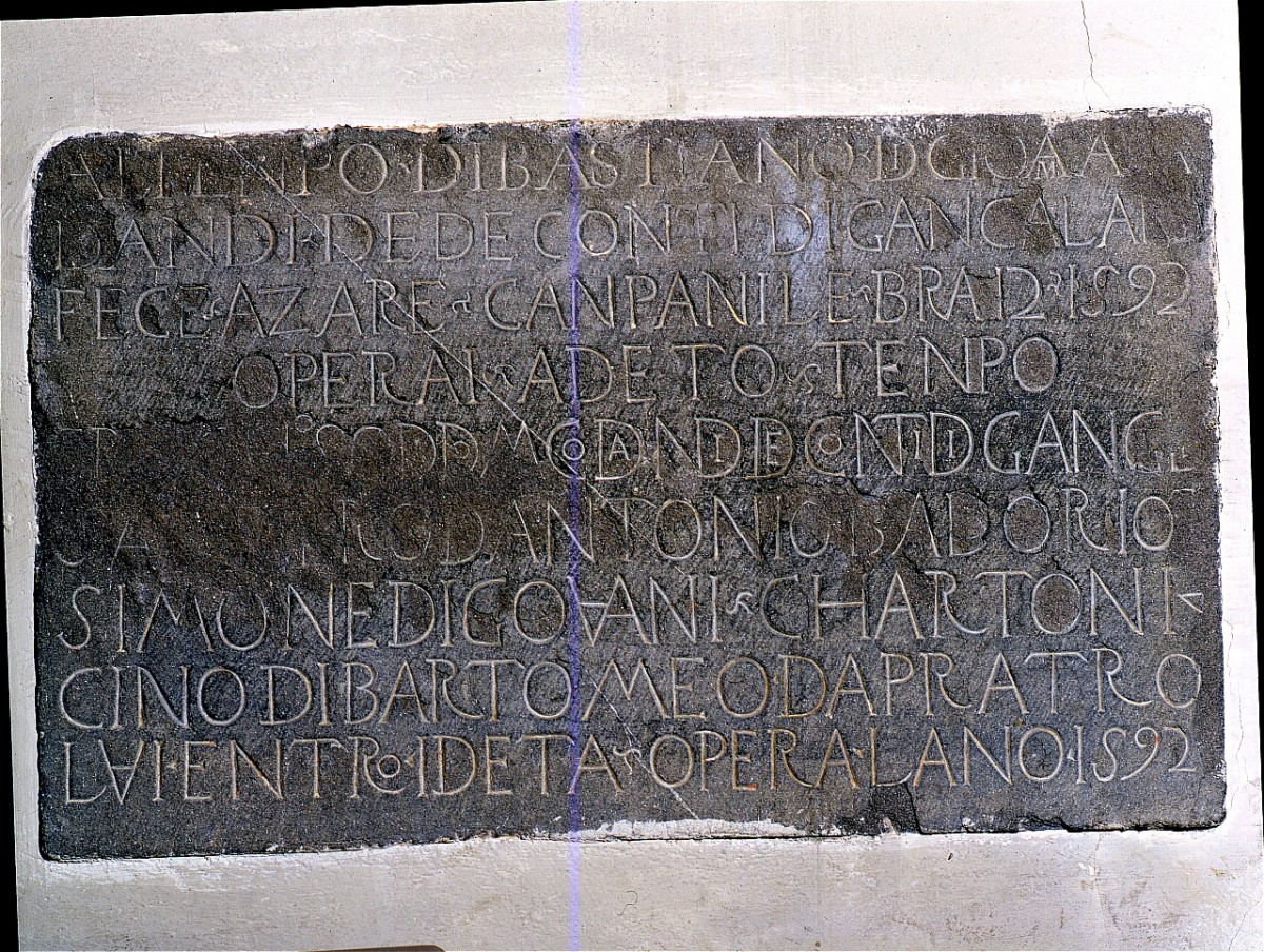 lapide commemorativa - bottega toscana (sec. XVI)