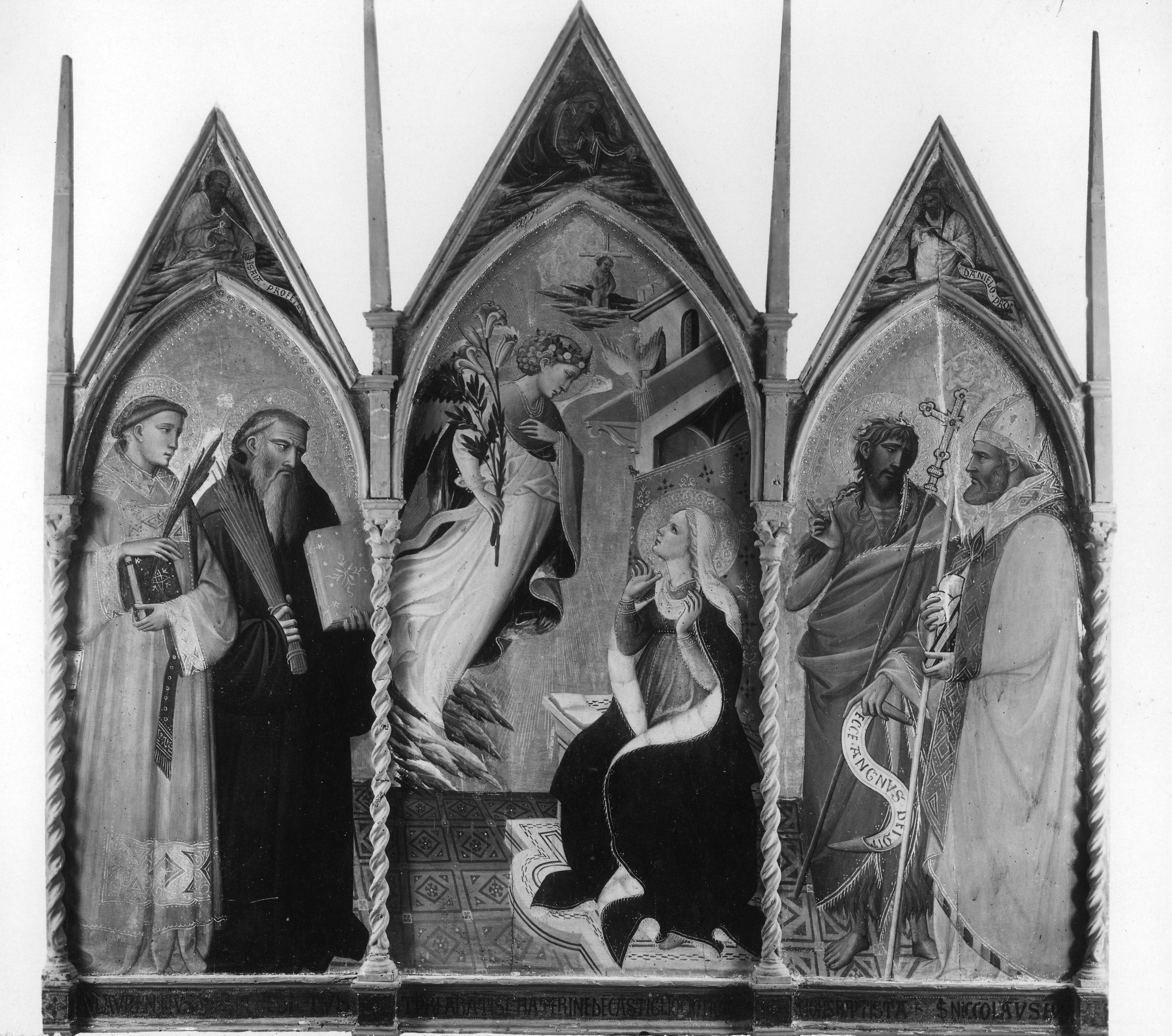 Santi Lorenzo e Benedetto da Norcia (scomparto di trittico, elemento d'insieme) di Giovanni dal Ponte (secondo quarto sec. XV)