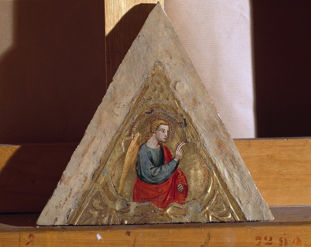 angelo annunciante (dipinto, frammento) di Bicci di Lorenzo (sec. XIV)