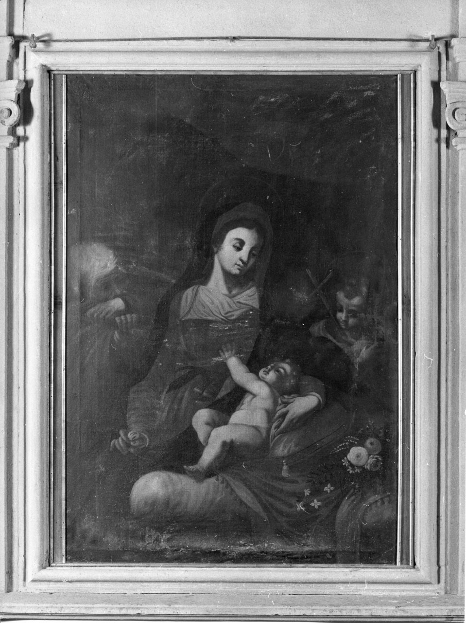 Sacra Famiglia con San Giovanni Battista bambino (dipinto) - ambito fiorentino (sec. XVIII)