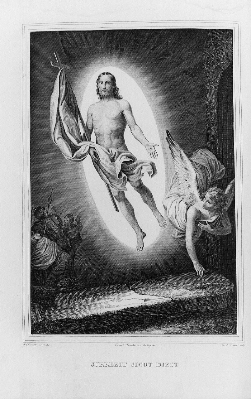 resurrezione di Cristo (stampa) di Busato Giovanni, Silvani Ferdinando (sec. XIX)