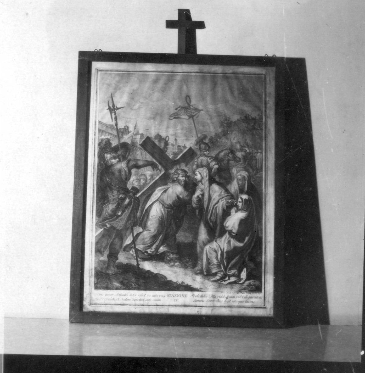 stazione IV: Gesù incontra la Madonna (stampa, serie) di Fontebasso Francesco, Baratti Antonio (sec. XVIII)