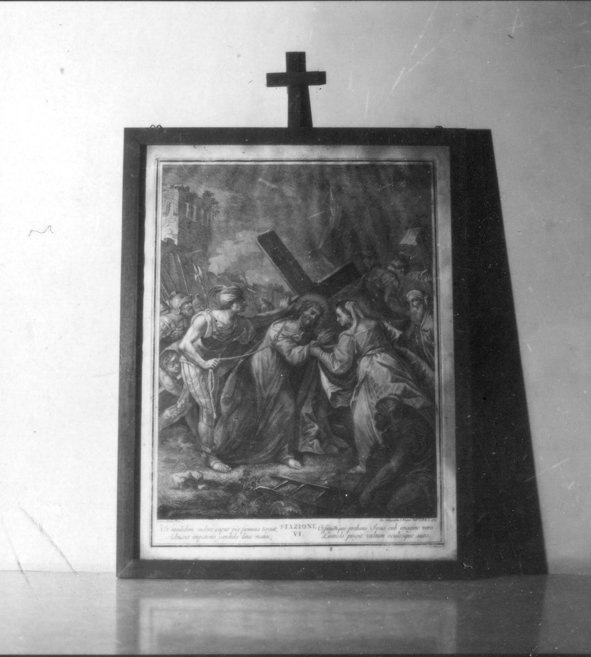 stazione VI: Gesù asciugato dalla Veronica (stampa, serie) di Diziani Gaspare (sec. XVIII)