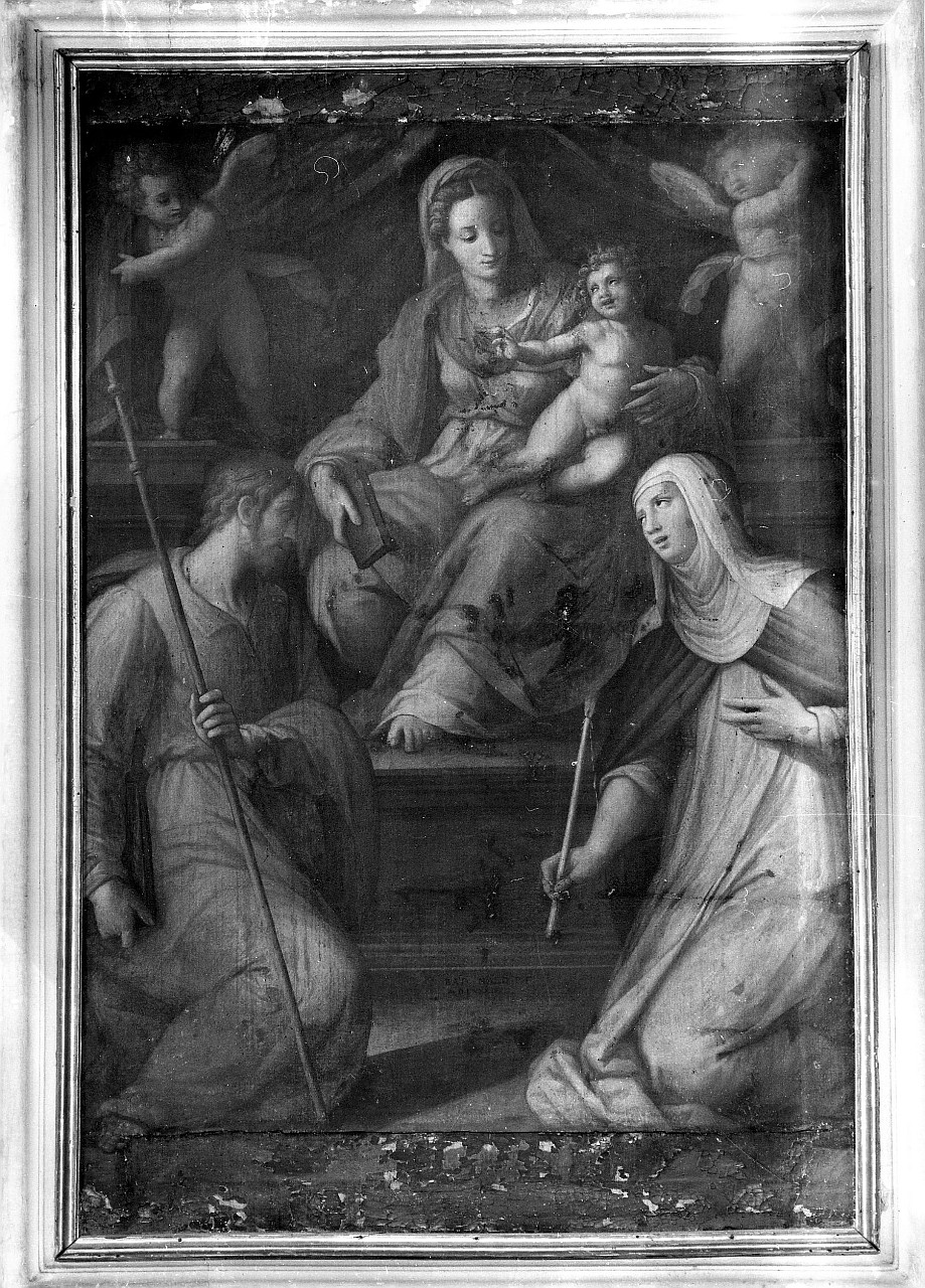 Madonna con Bambino e Santi (dipinto) di Naldini Giovanni Battista (seconda metà sec. XVI)