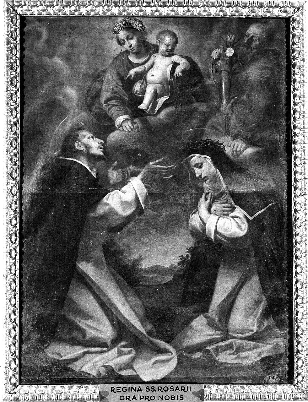 Madonna del Rosario con San Domenico e Santa Caterina da Siena (dipinto) di Baldini Taddeo (seconda metà sec. XVII)