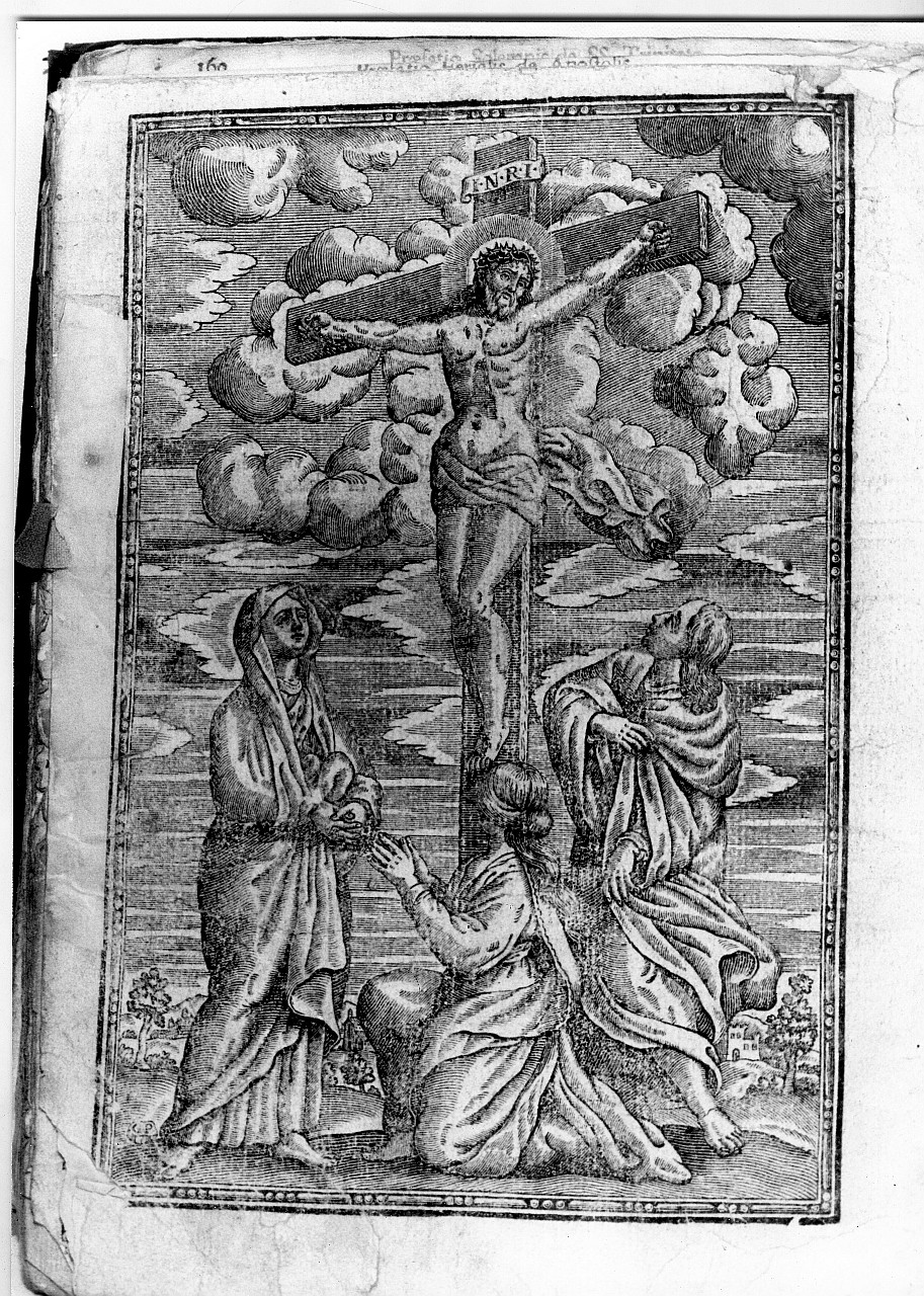 crocifissione (stampa) - ambito veneziano (fine/ inizio secc. XVI/ XVII)