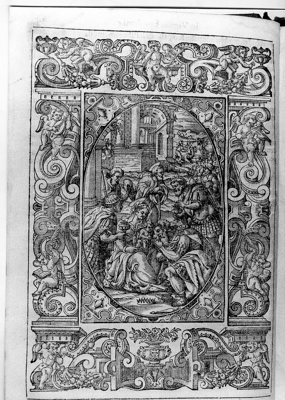 quattro evangelisti ispirati dai loro simboli (stampa) di Piccini Elisabetta detta Suor Isabella (prima metà sec. XVIII)