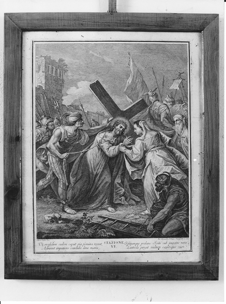 stazione VI: Gesù asciugato dalla Veronica (stampa) - ambito veneto (sec. XVIII)