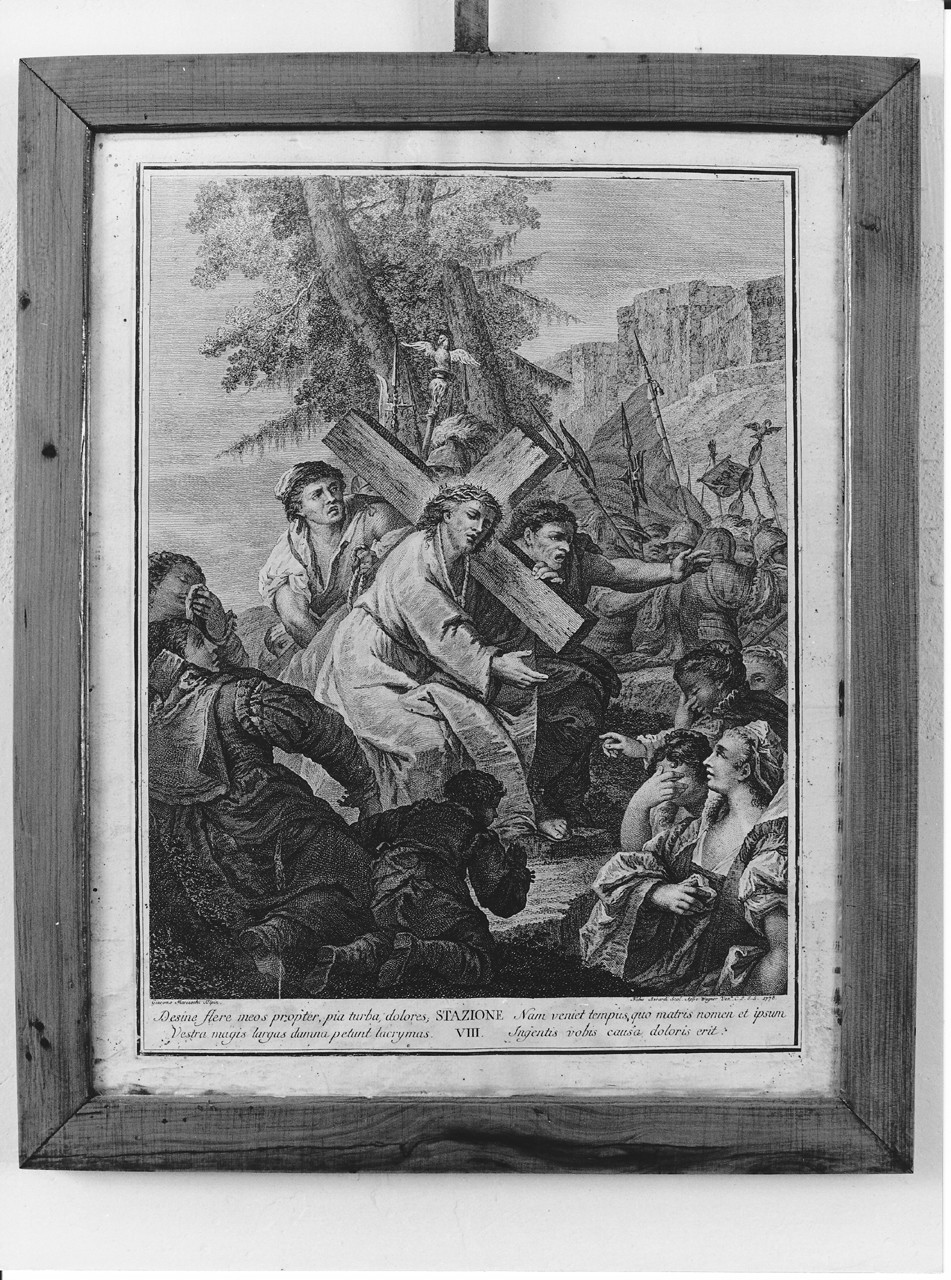 stazione VIII: Gesù consola le donne di Gerusalemme (stampa) di Bernardi Farbio (sec. XVIII)