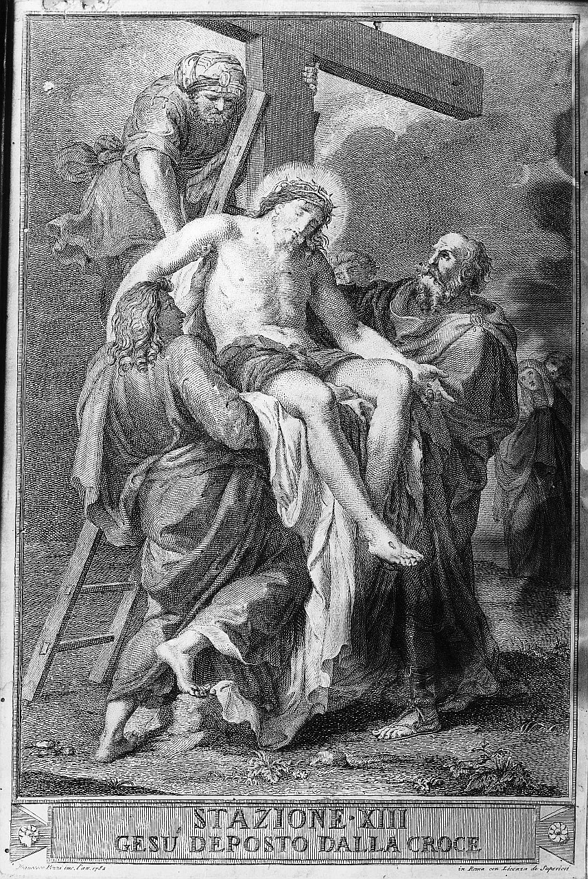 stazione XIII: Gesù deposto dalla croce (stampa) di Capellan Antonio (ultimo quarto sec. XVIII)