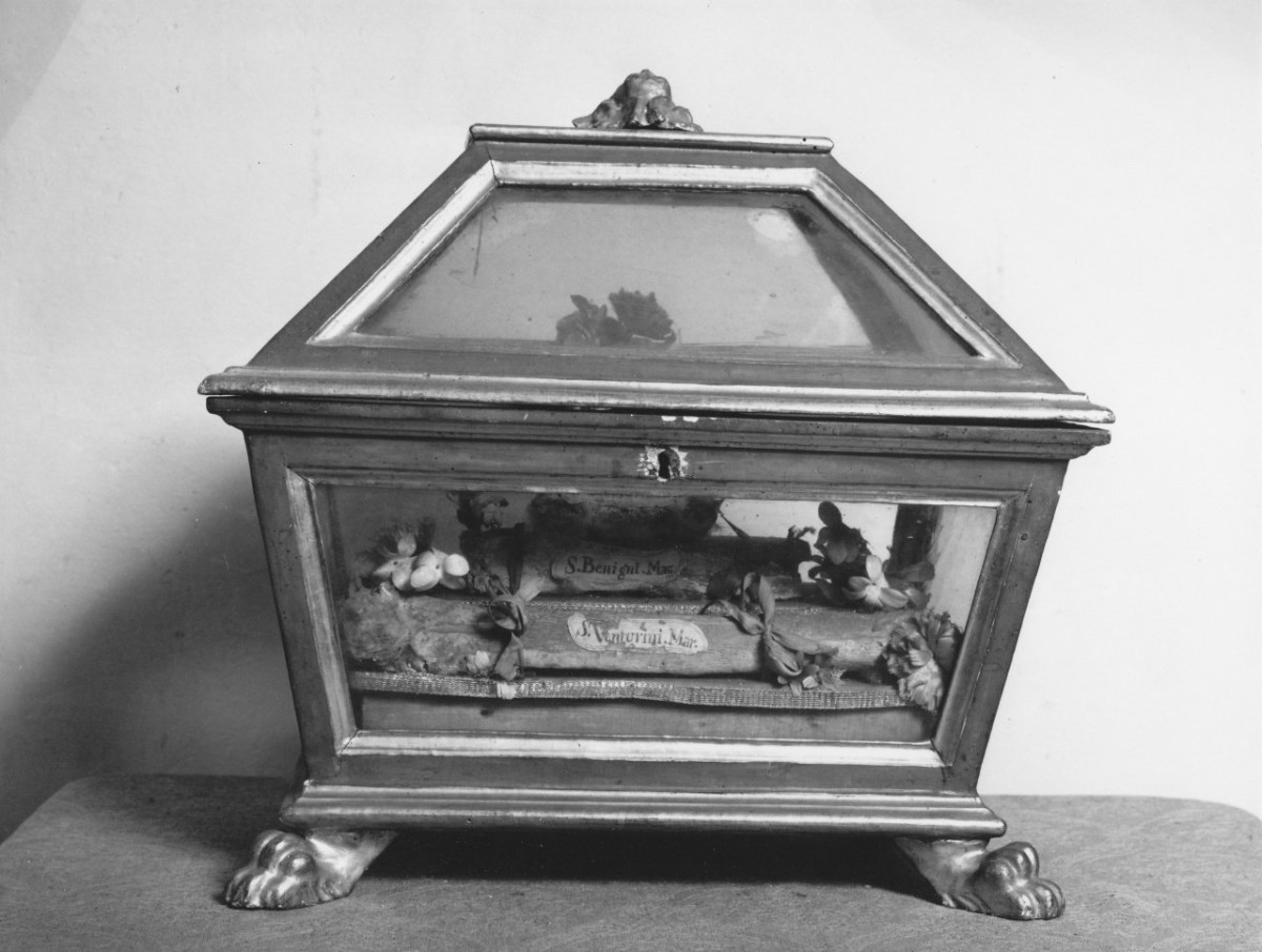 zampe di leone (reliquiario a teca - a urna) - bottega toscana (sec. XIX)