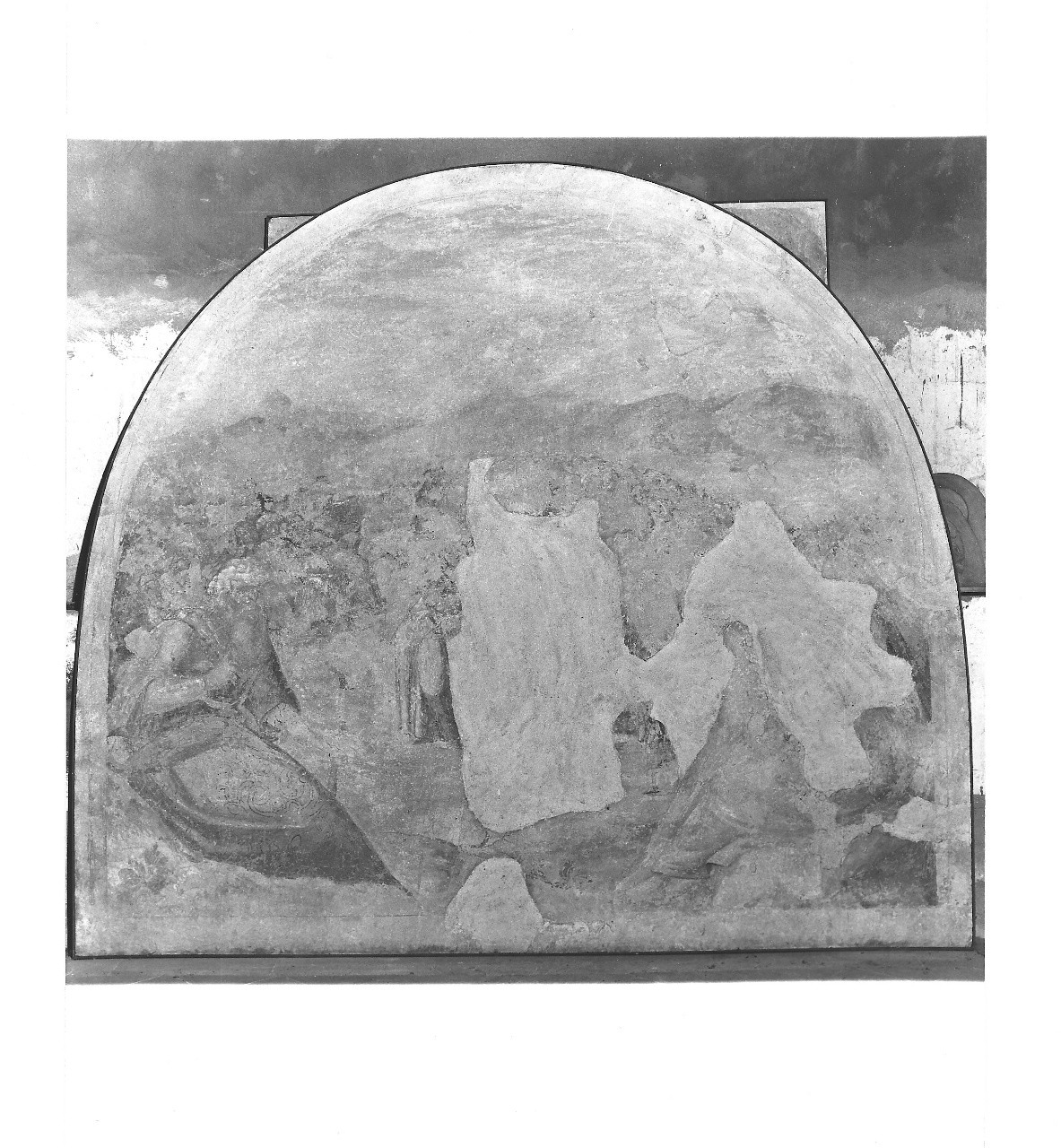 scena biblica (dipinto murale, frammento) - ambito toscano (sec. XVII)