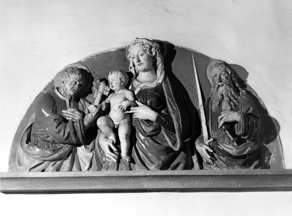 Madonna con Bambino tra San Pietro e San Paolo (rilievo) di Buglioni Santi (inizio sec. XVI)