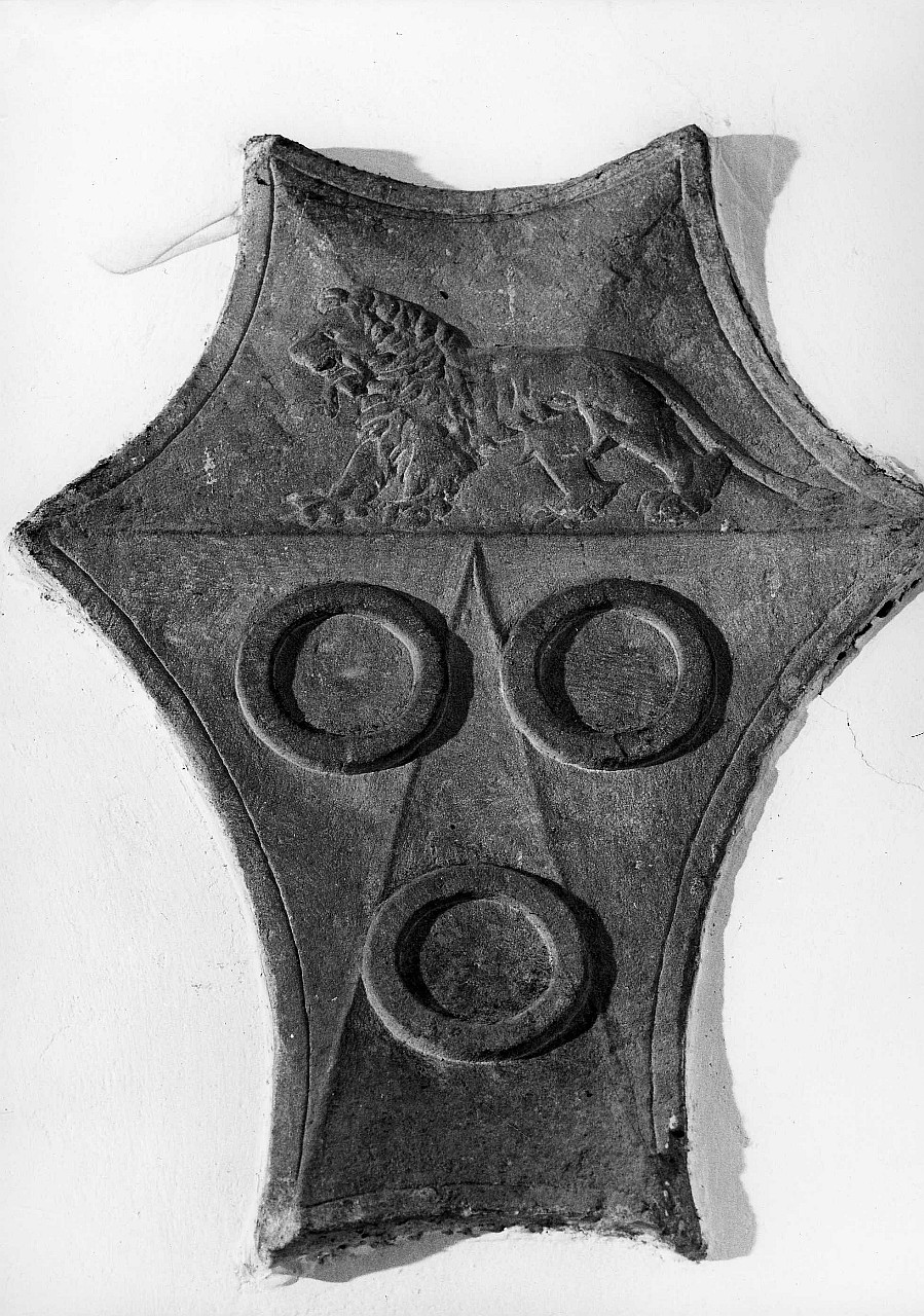 stemma gentilizio della famiglia Del Troscia (rilievo, coppia) - bottega toscana (sec. XV)