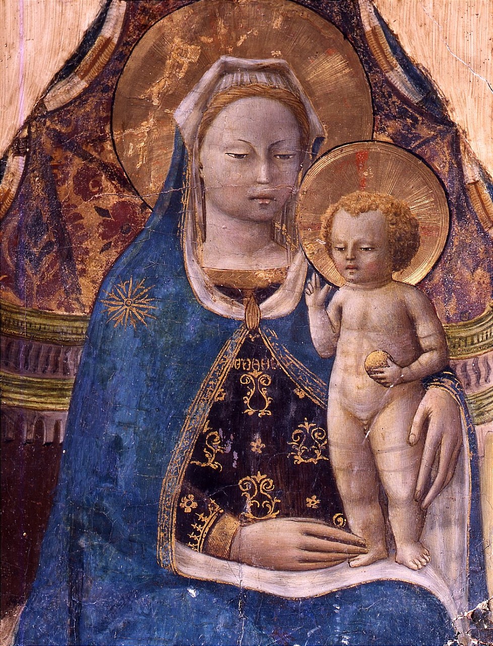 Madonna con Bambino (dipinto) di Manzini Andrea detto Andrea di Giusto (sec. XV)
