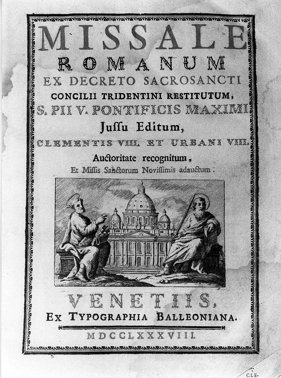 San Pietro e San Paolo mostrano la chiesa di S. Pietro a Roma (stampa) di Monogrammista AP (sec. XVIII)
