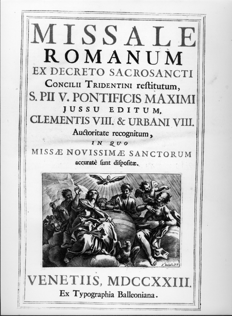 quattro evangelisti ispirati dai loro simboli (stampa) di Piccini Elisabetta detta Suor Isabella (sec. XVIII)