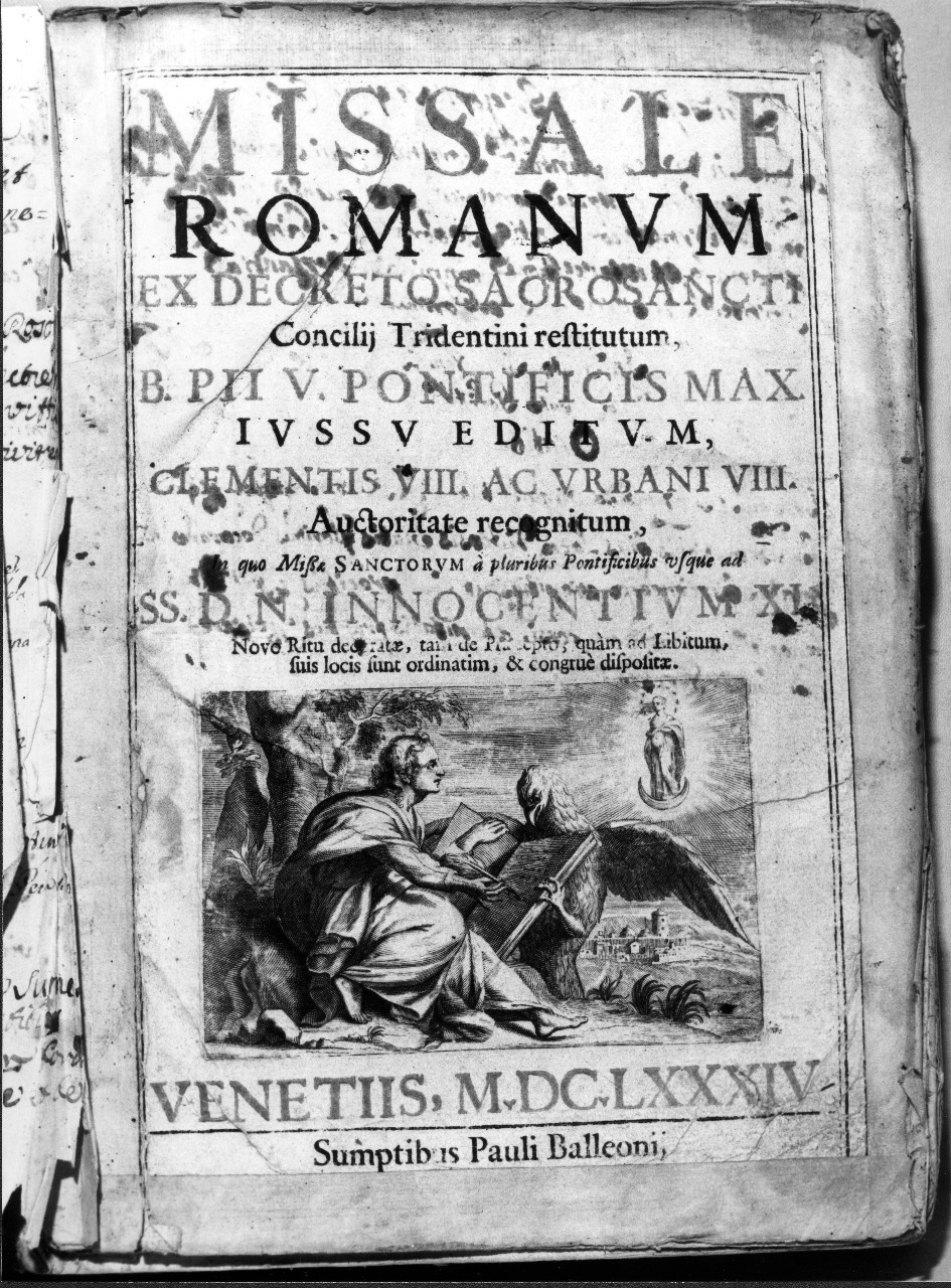 Madonna Immacolata appare a San Giovanni Evangelista nell'isola di Patmos (stampa) - ambito italiano (sec. XVII)
