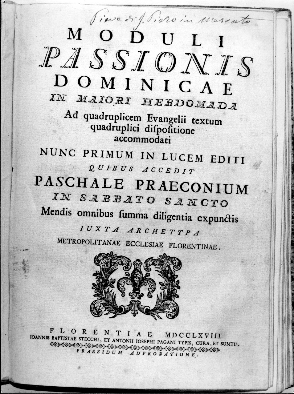 emblema della tipografia Pagani (stampa) - ambito italiano (sec. XVIII)