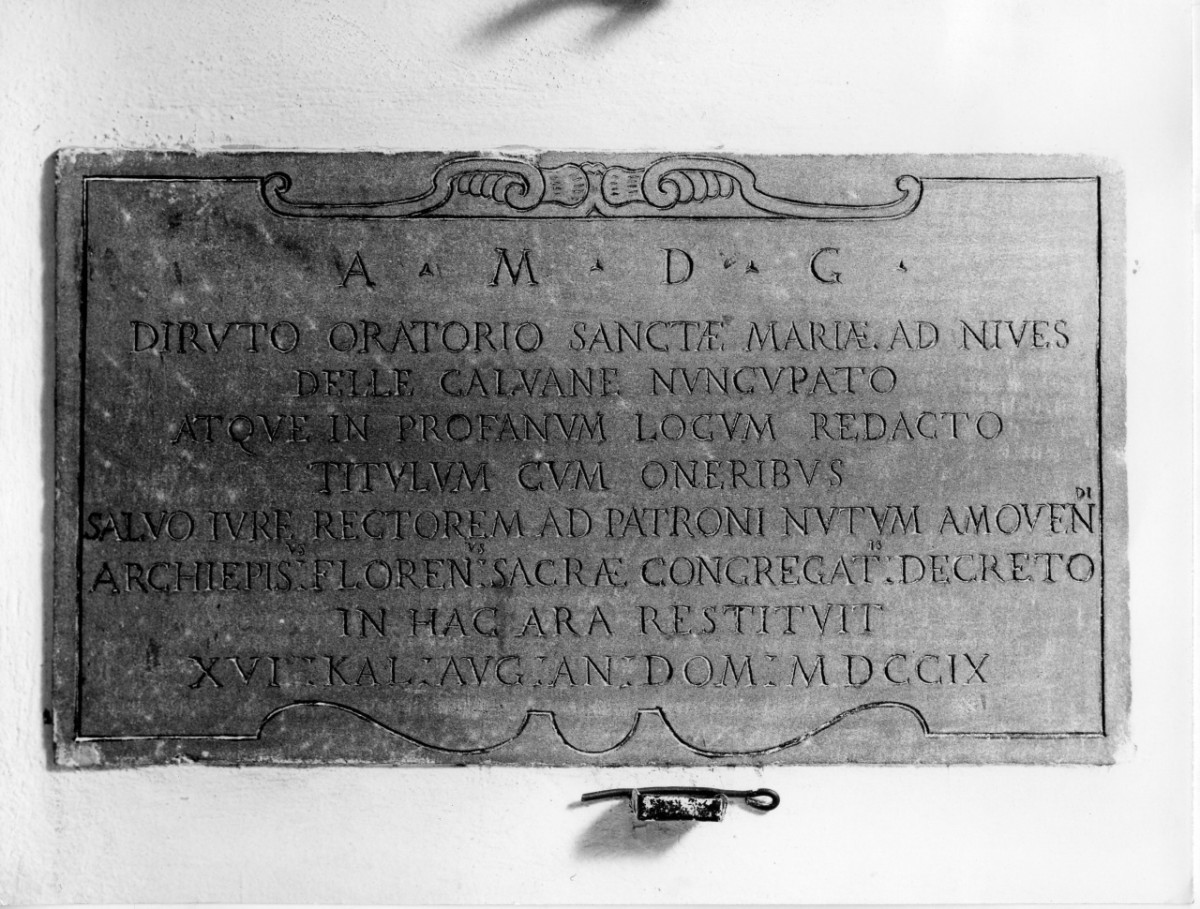 lapide documentaria - bottega toscana (sec. XVIII)