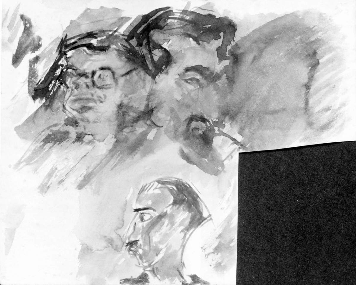 ritratti maschili (disegno) di Carmignani Virgilio (sec. XX)