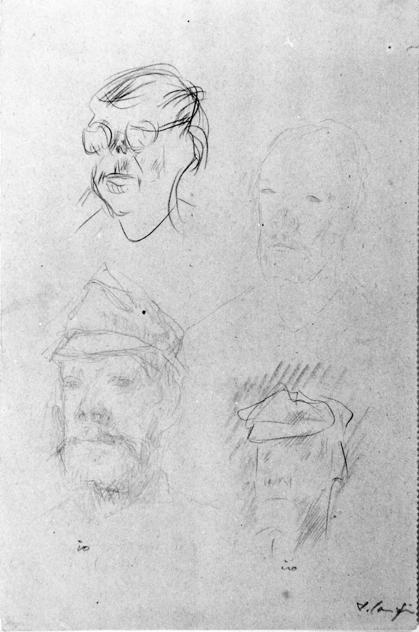 ritratti maschili e autoritratti di Virgilio Carmignani (disegno) di Carmignani Virgilio (sec. XX)