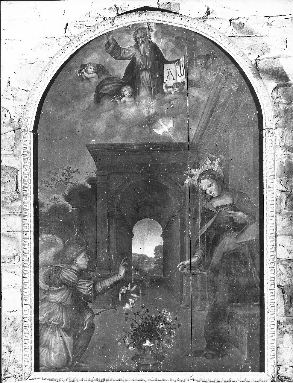 Annunciazione con Dio Padre (dipinto) - ambito fiorentino (inizio sec. XVI)