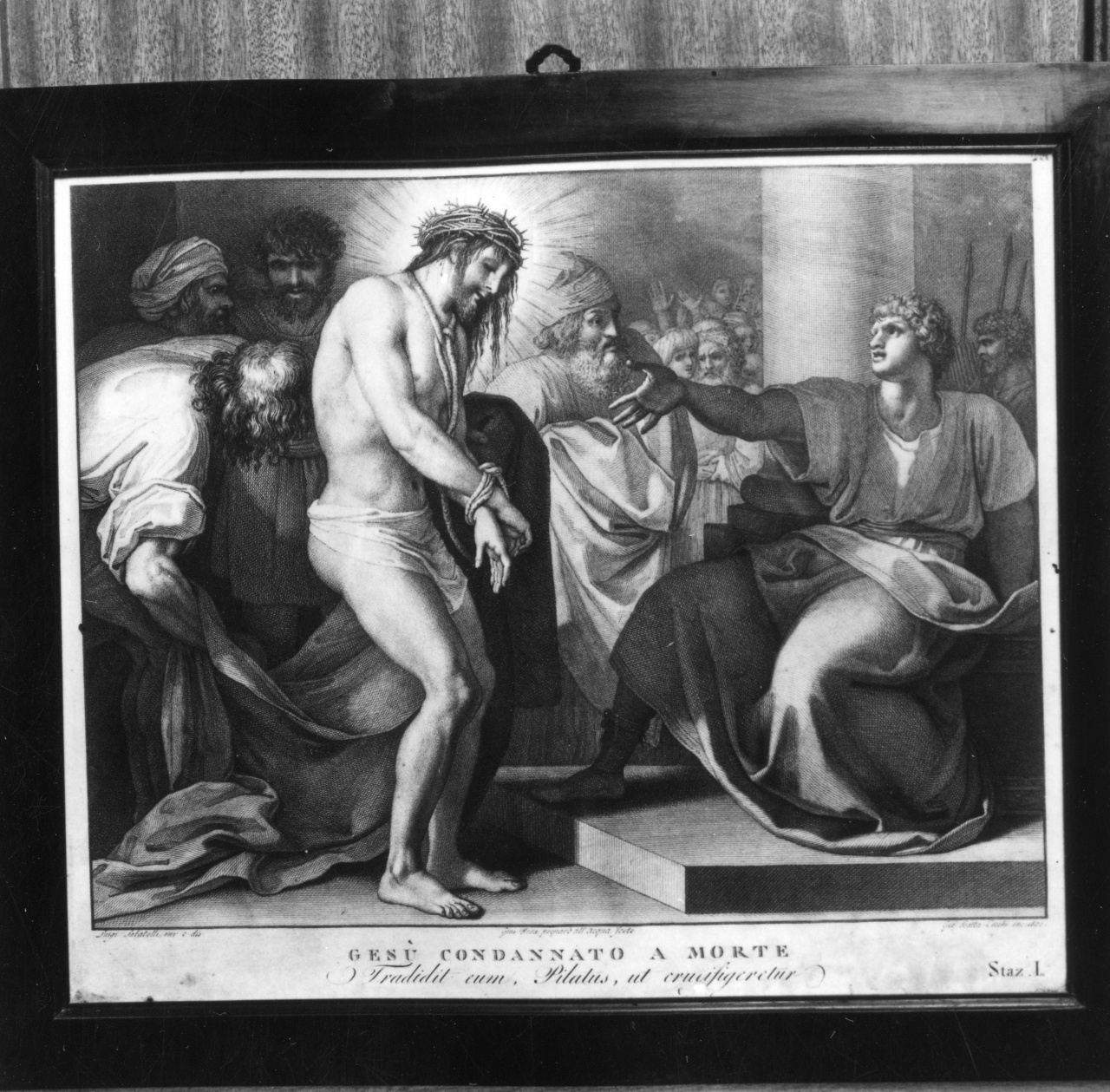 stazione I: Gesù condannato a morte (stampa) di Sabatelli Luigi, Cecchi Giovan Battista, Eredi Benedetto, Pera Giuseppe (sec. XIX)