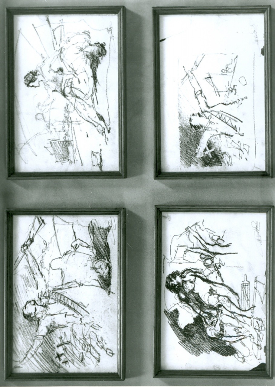 Rinascita dopo la guerra, figura maschile (disegno) di Curandai Osvaldo (sec. XX)