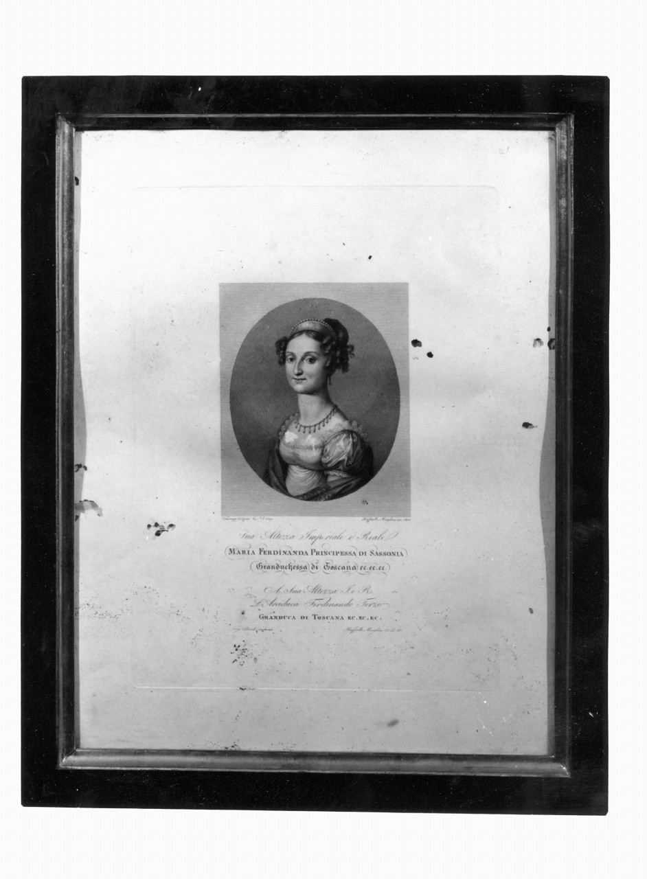 Ritratto di Maria Ferdinanda Principessa di Sassonia, ritratto di donna (stampa) di Gozzini V, Morghen Raffaello (sec. XIX)