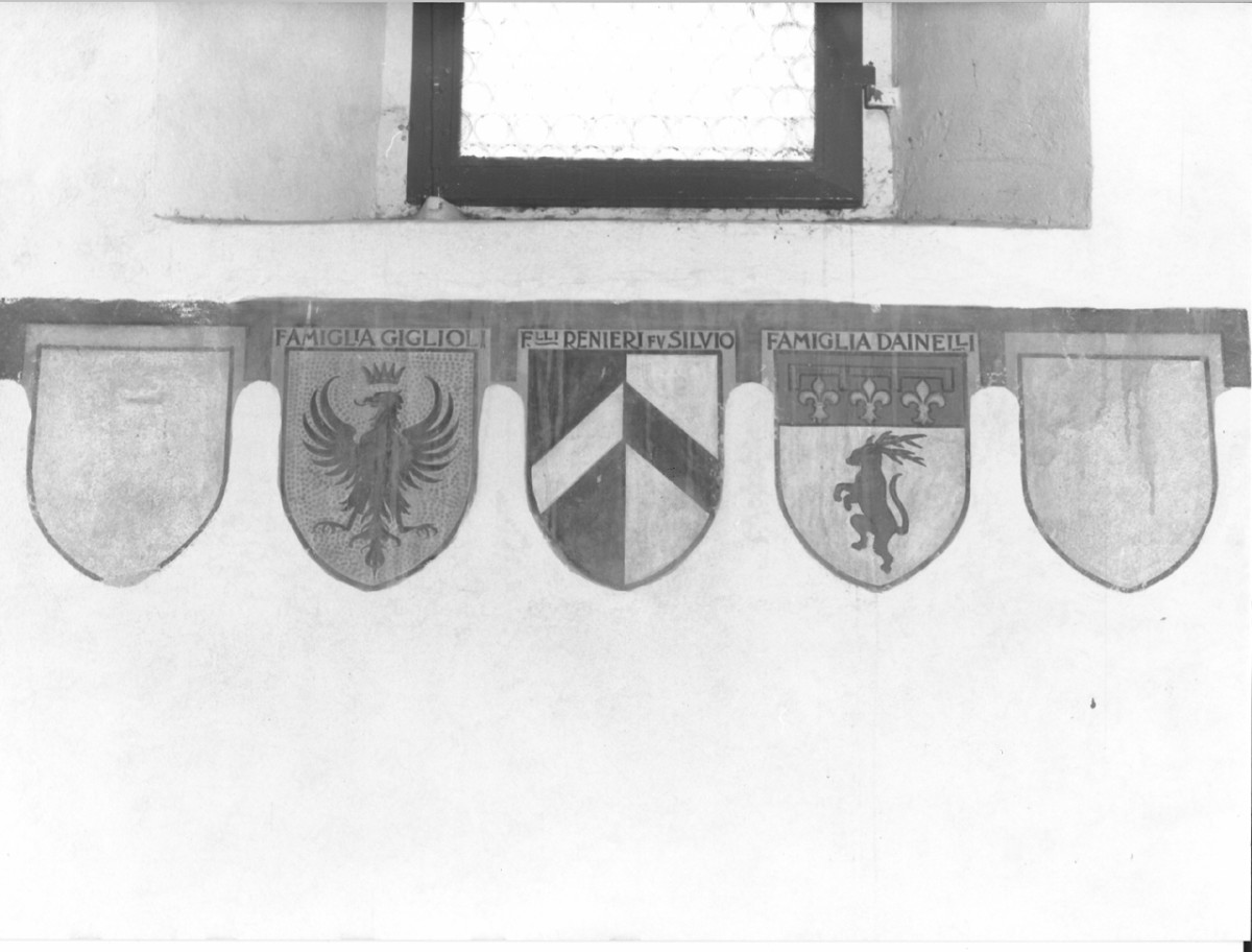 Stemmi delle famiglie Giglioli, Renieri, Dainelli (dipinto) - bottega toscana (sec. XX)