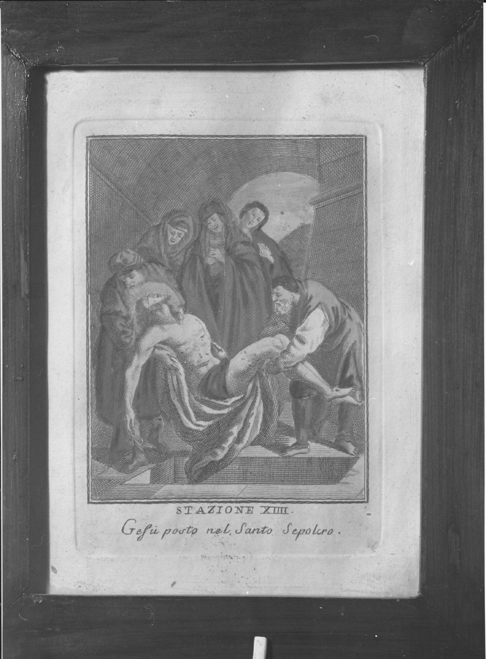 stazione XIV: Gesù deposto nel sepolcro (stampa) - ambito toscano (fine/ inizio secc. XVIII/ XIX)