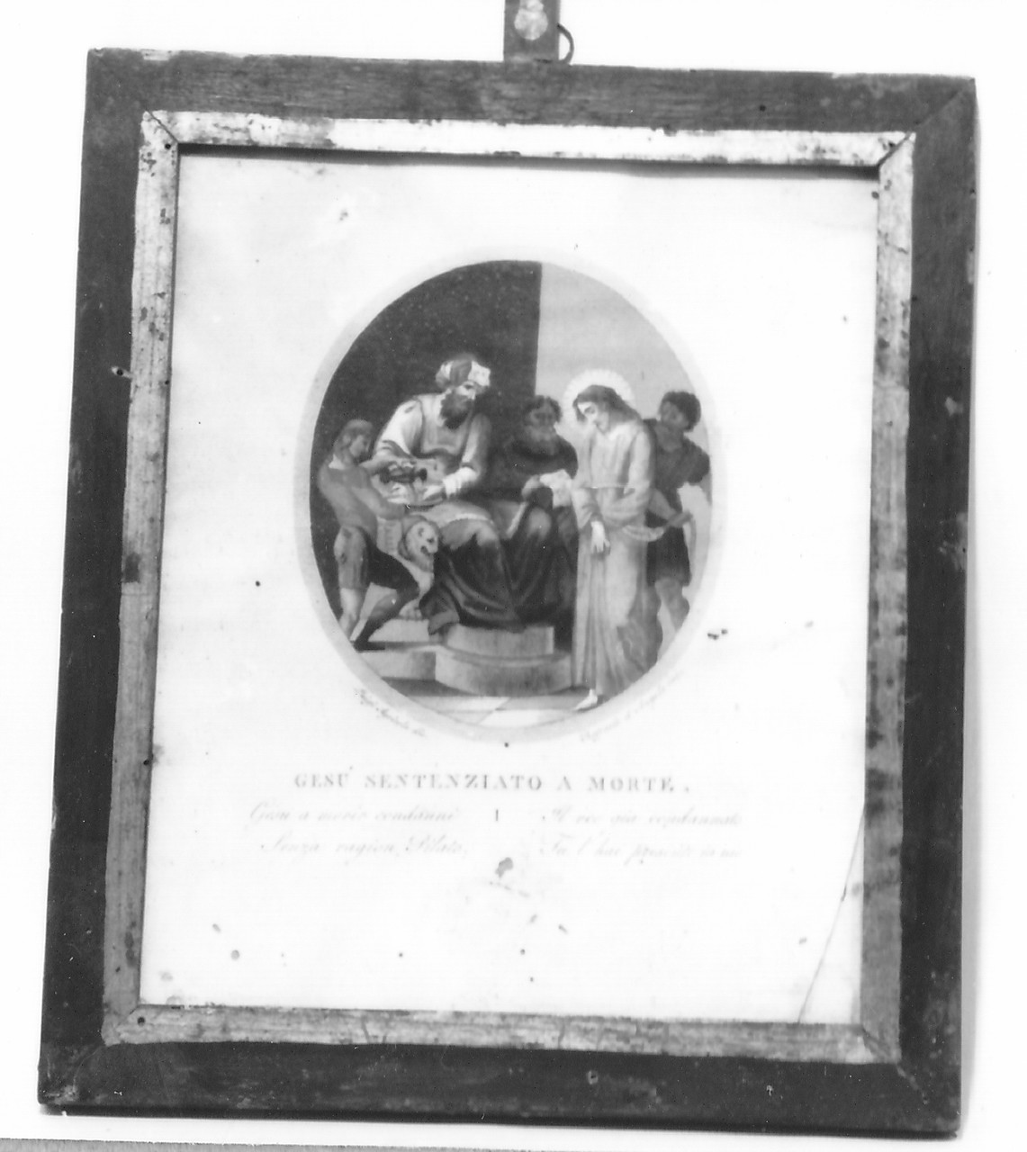 stazione I: Gesù condannato a morte (stampa) di Agricola Luigi, D'Angelo Raffaele (sec. XIX)