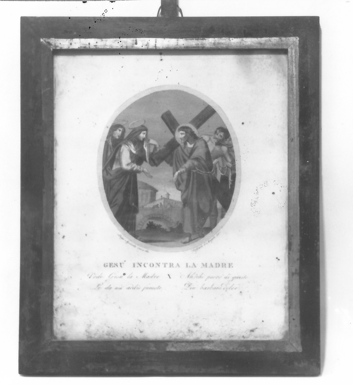 stazione IV: Gesù incontra la Madonna (stampa) di Agricola Luigi, D'Angelo Raffaele (sec. XIX)
