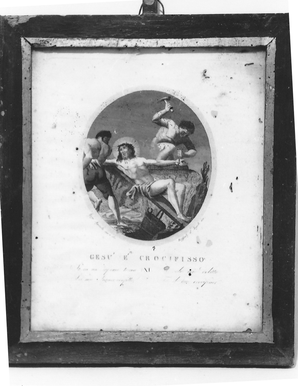 stazione XI: Gesù inchiodato alla croce (stampa) di Agricola Luigi, D'Angelo Raffaele (sec. XIX)