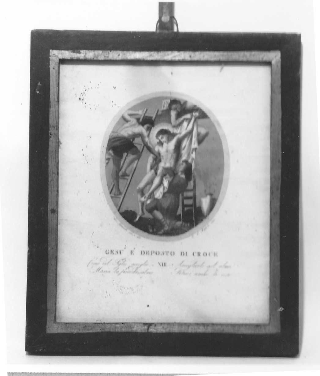 stazione XIII: Gesù deposto dalla croce (stampa) di Agricola Luigi, D'Angelo Raffaele (sec. XIX)