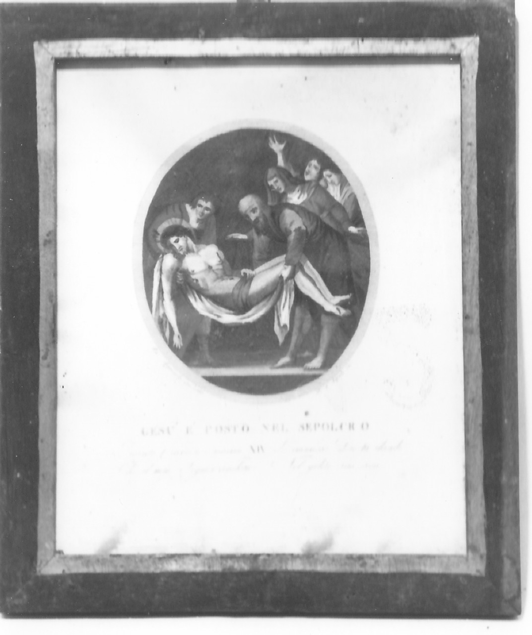 stazione XIV: Gesù deposto nel sepolcro (stampa) di Agricola Luigi, D'Angelo Raffaele (sec. XIX)