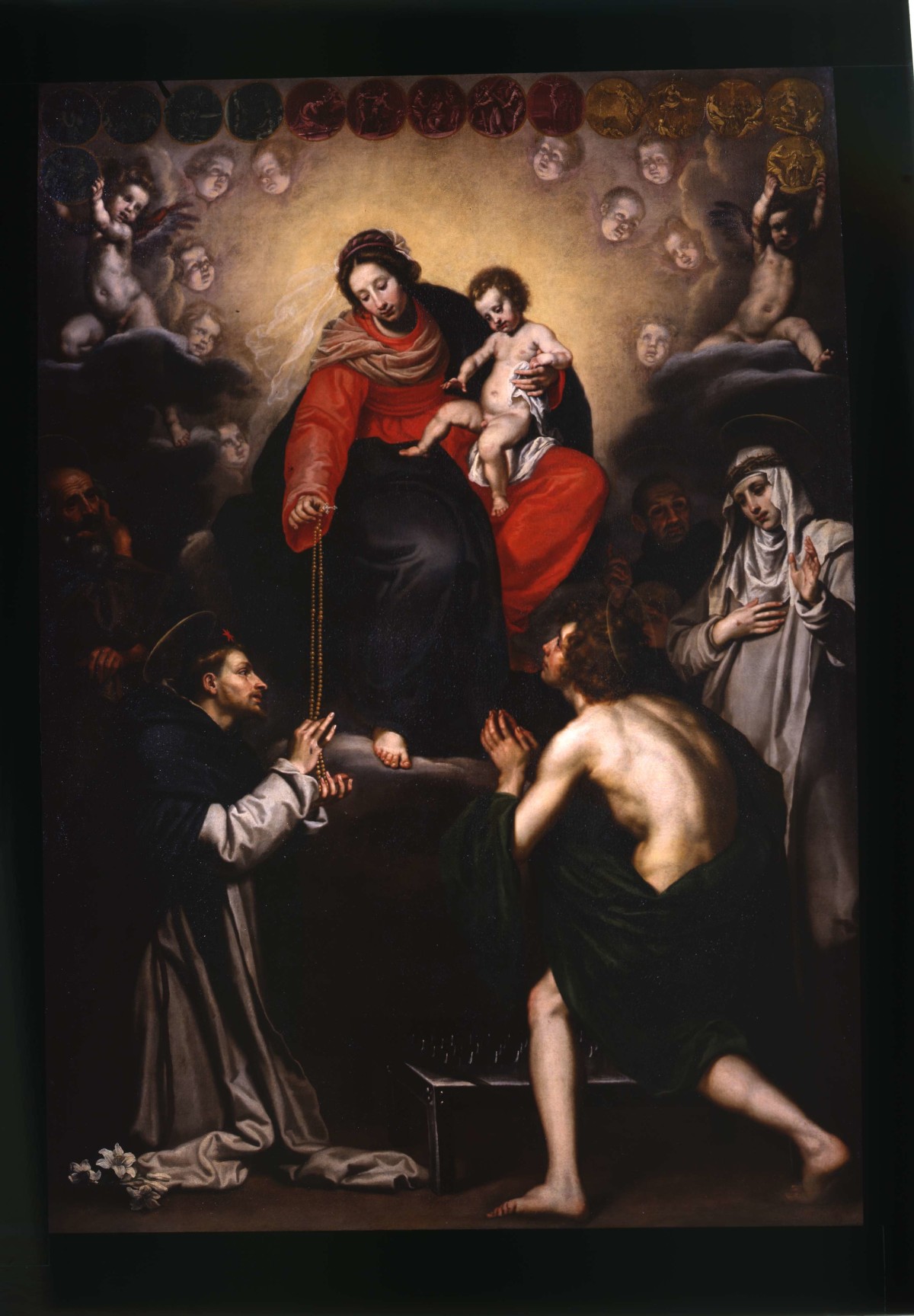Madonna del rosario (dipinto, opera isolata) di Rosselli Matteo (primo quarto sec. XVII)