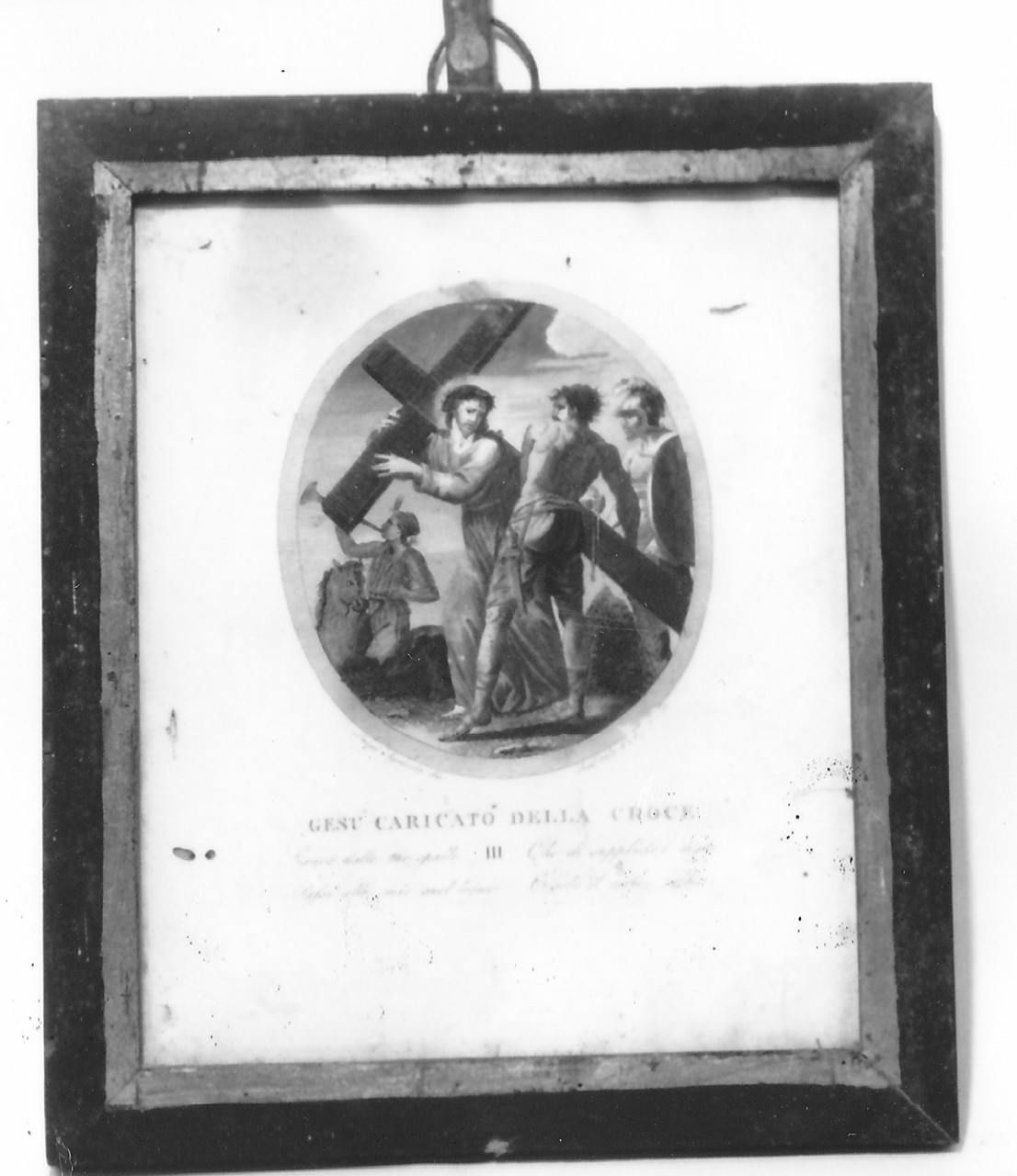 stazione III: Gesù caricato della croce (stampa) di Agricola Luigi, D'Angelo Raffaele (sec. XIX)