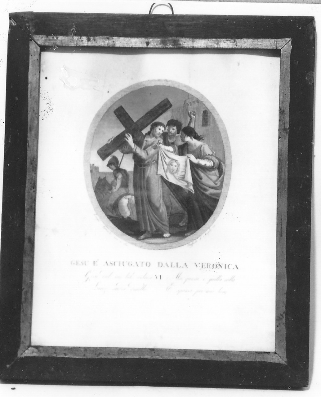 stazione VI: Gesù asciugato dalla Veronica (stampa) di Agricola Luigi, D'Angelo Raffaele (sec. XIX)