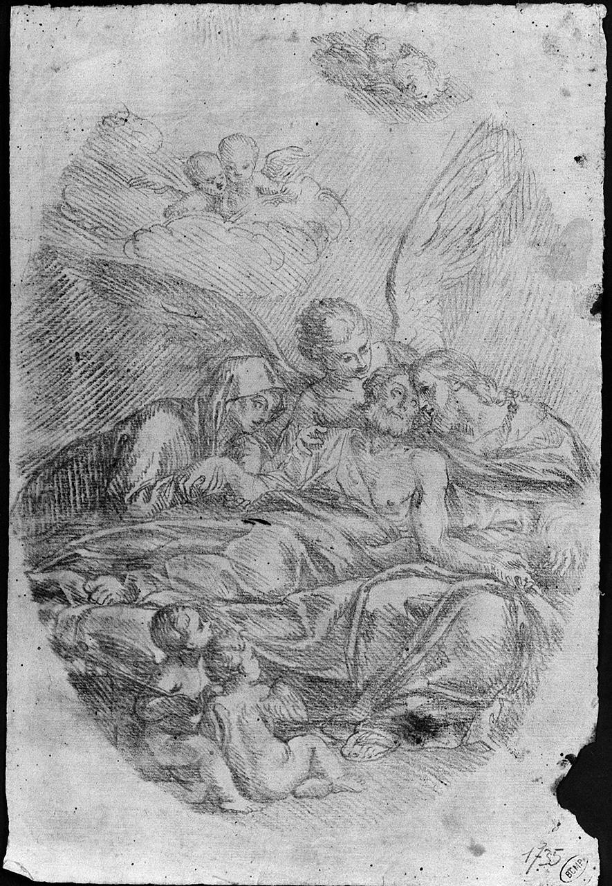 morte di San Giuseppe (disegno) di Ansaldi Innocenzo (sec. XVIII)