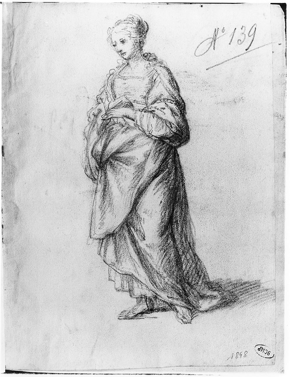 figura femminile (disegno) di Ansaldi Innocenzo (sec. XVIII)