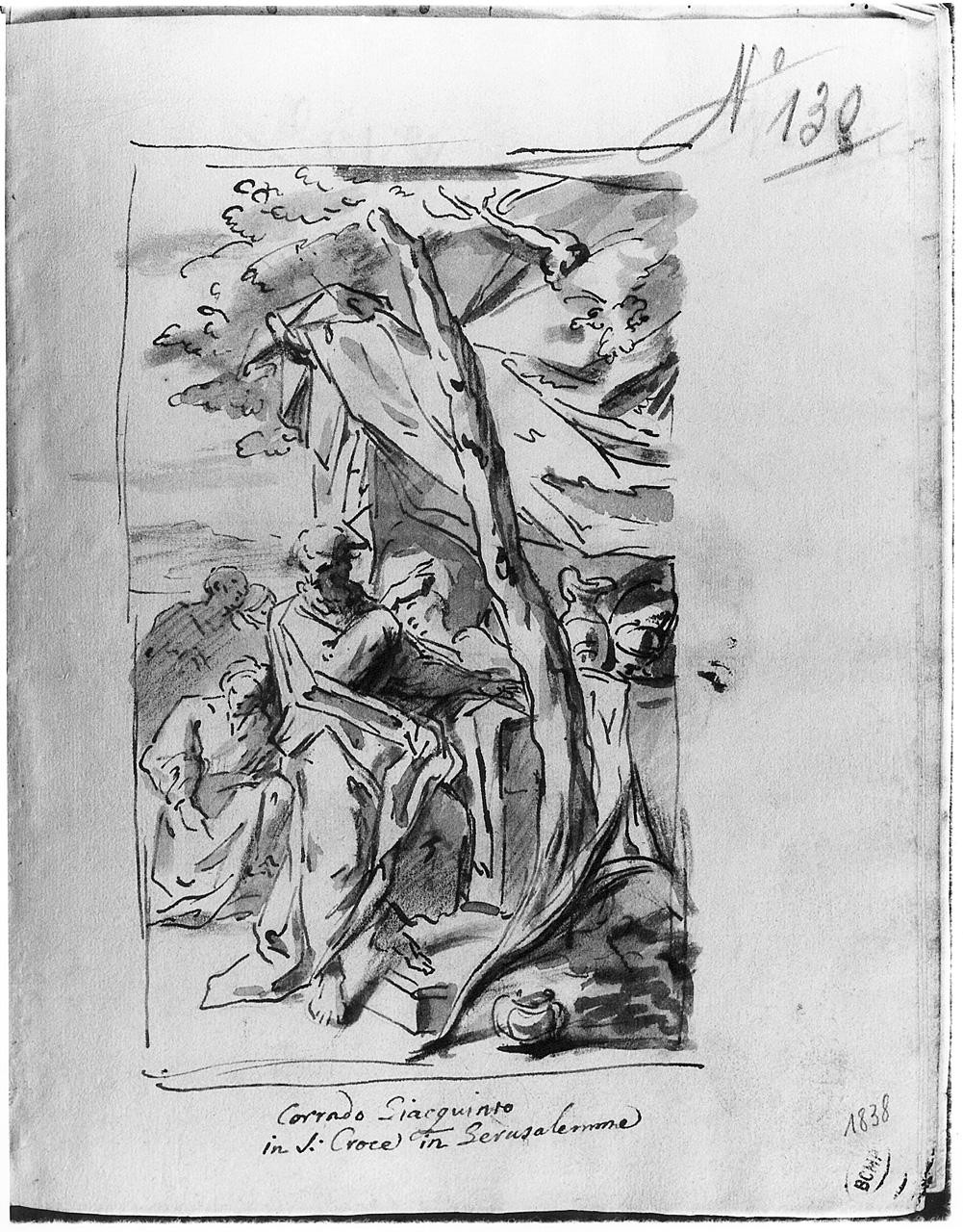 Mosè e il serpente di bronzo (disegno) di Ansaldi Innocenzo (sec. XVIII)