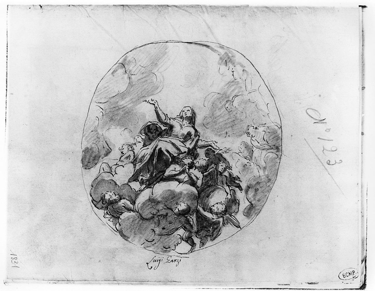 Madonna Assunta (disegno) di Ansaldi Innocenzo (sec. XVIII)