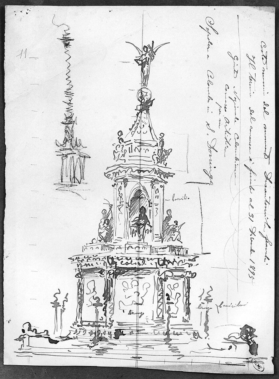 monumento (disegno) - ambito italiano (fine sec. XIX)